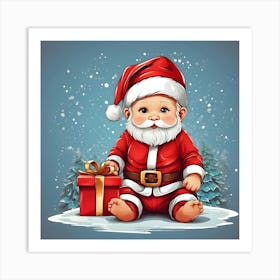 Santa Claus Baby Art Print