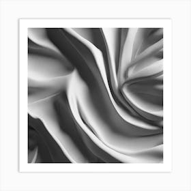 Abstract Black And White Fabric Art Print