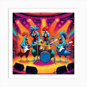 Rooster Band Art Print