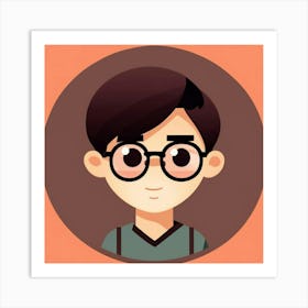 Young Man With Glasses Art Print