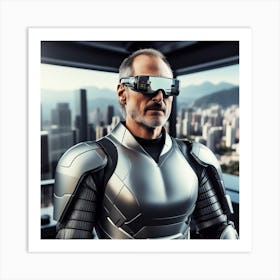 Futuristic Man In Futuristic Suit 55 Art Print