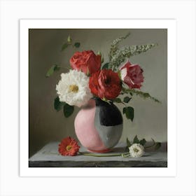 'Roses In A Vase' Art Print