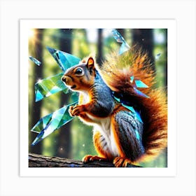 Squirrel In The Forest 161 Art Print