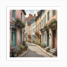 European Vintage Streetscape Streets Of Timeless Charm (3) Art Print