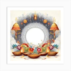 Diwali Greeting Card 11 Art Print