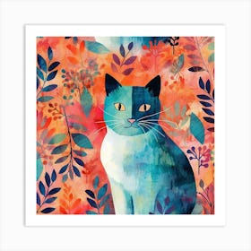 Blue Cats Art Print