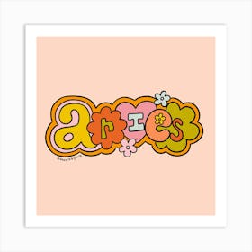 Aries Doodle Letters Art Print