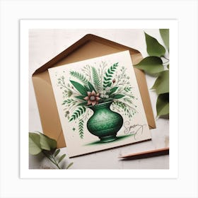 Green Vase 1 Art Print