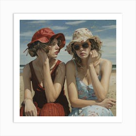 Sisters By the Sea 2 Art Print