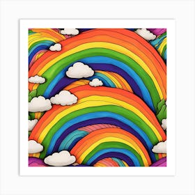 Rainbows And Clouds Art Print