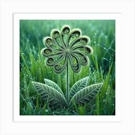 Flower In The Grass Art Print