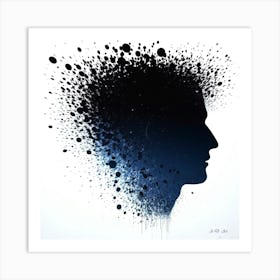 Man With Emotional Breakdown - Mininmal Illustration Art Print