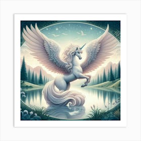 White Unicorn 3 Art Print