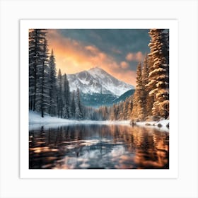 Snowy Mountains Art Print