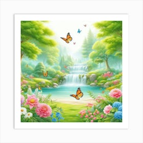 Butterfly Garden 1 Art Print