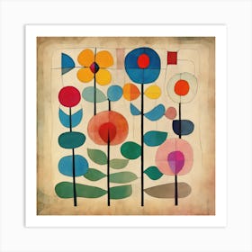 Blossoming, Paul Klee Botanical Abstract Art Print 5 Art Print