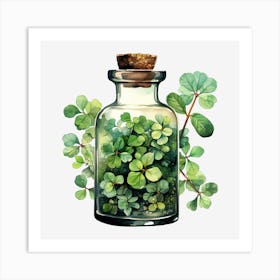 Shamrocks In A Bottle Art Print