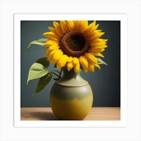 Sunflower In A Vase Art Print