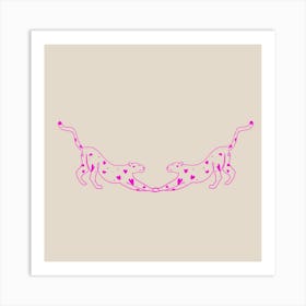 Two pull-ups leopard pink spot heart. Leopard love Art Print