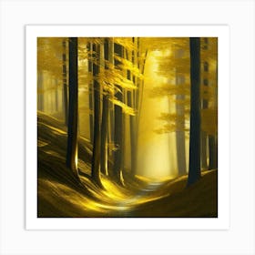 Golden Forest 3 Art Print