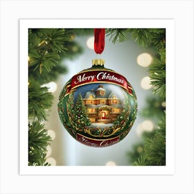 Merry Christmas Ornament Art Print