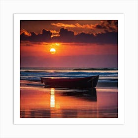 Sunset On The Beach 415 Art Print