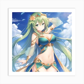 Elemental Anime Girls: Water Babe Art Print