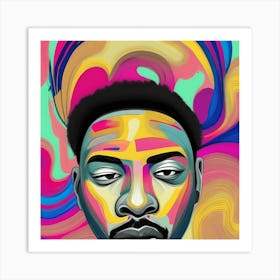 Black man painting Art Print