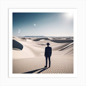 Man In The Desert 131 Art Print