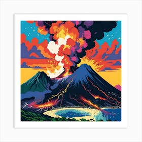 JAPANESE VOLCANIC EXPLOSION Art Print