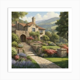 California Cottage art print Art Print