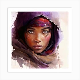 Watercolor Tuareg Woman #6 Art Print