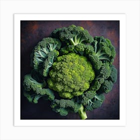 Top View Of Broccoli 1 Art Print