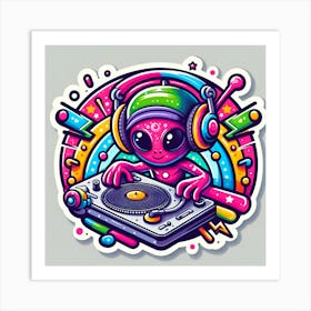 Alien Dj 8 Art Print