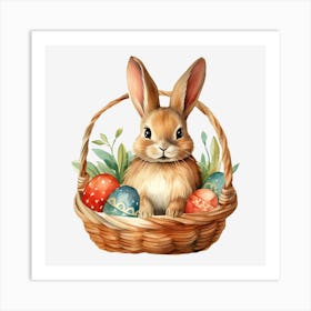 Easter Bunny In Basket 8 Art Print