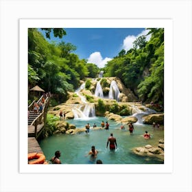 Waterfalls In Jamaica Art Print