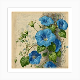 Blue Morning Glory Art Print