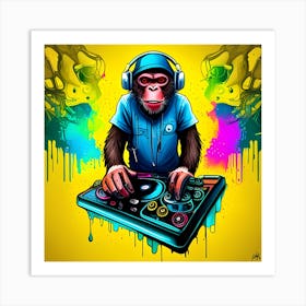 Dj Chimpanzee Art Print