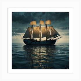 Sailing Ship In The Ocean 1 Art Print