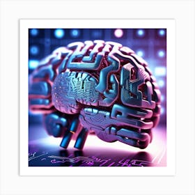 Brain On A Circuit Board 6 Art Print