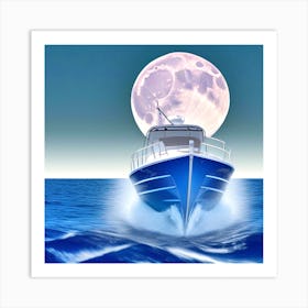 Moonlight Over The Ocean 4 Art Print