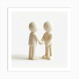 Two People Shaking Hands Art Print