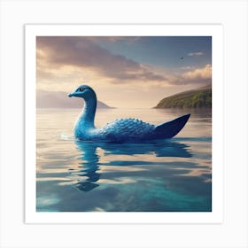 Blue Swan Art Print