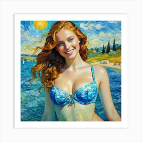 Girl In A Bikini Art Print