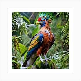 Colorful Parrot In The Jungle Art Print