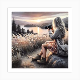 Girl With A Camera Art Print