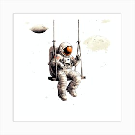 Astronaut On Swing 1 Art Print