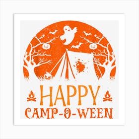 Happy Camp O Ween Funny Camper Halloween Tent Camping Art Print