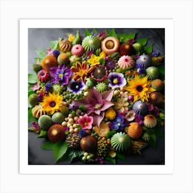 Flowers In A Circle Art Print