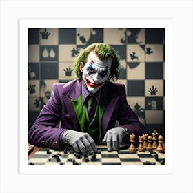 Joker Playing Chess 1 Art Print